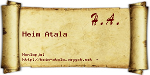 Heim Atala névjegykártya